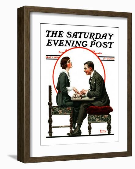 "Ouija Board" Saturday Evening Post Cover, May 1,1920-Norman Rockwell-Framed Premium Giclee Print