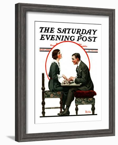 "Ouija Board" Saturday Evening Post Cover, May 1,1920-Norman Rockwell-Framed Giclee Print