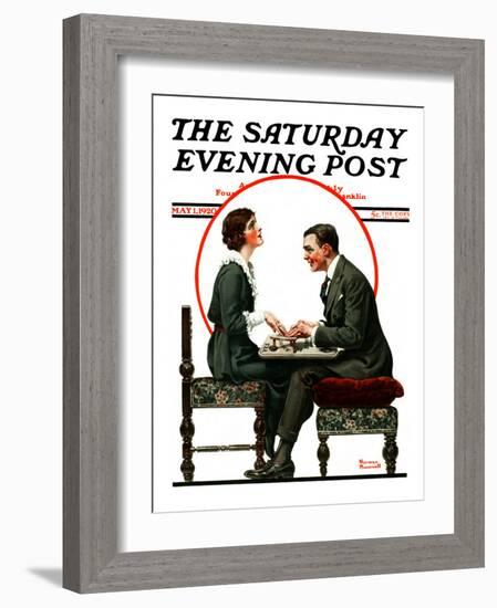 "Ouija Board" Saturday Evening Post Cover, May 1,1920-Norman Rockwell-Framed Giclee Print