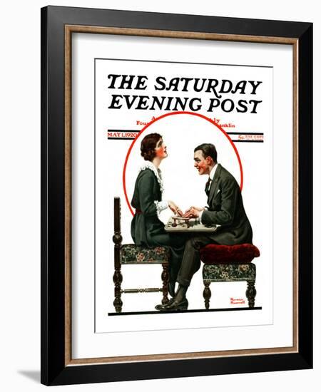 "Ouija Board" Saturday Evening Post Cover, May 1,1920-Norman Rockwell-Framed Giclee Print