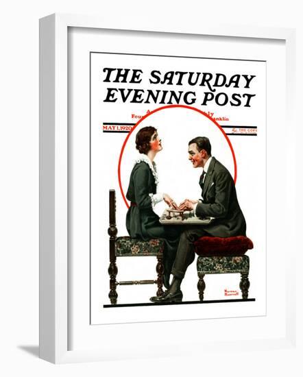 "Ouija Board" Saturday Evening Post Cover, May 1,1920-Norman Rockwell-Framed Giclee Print