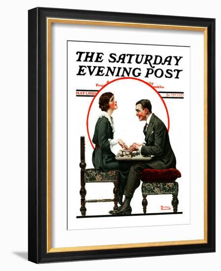 "Ouija Board" Saturday Evening Post Cover, May 1,1920-Norman Rockwell-Framed Giclee Print