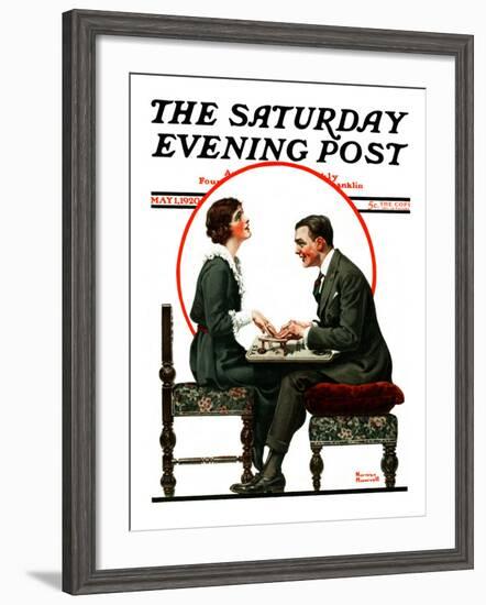 "Ouija Board" Saturday Evening Post Cover, May 1,1920-Norman Rockwell-Framed Giclee Print
