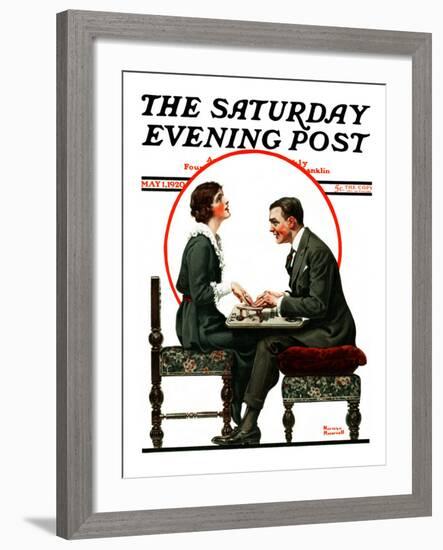 "Ouija Board" Saturday Evening Post Cover, May 1,1920-Norman Rockwell-Framed Giclee Print