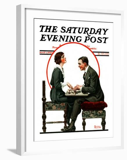 "Ouija Board" Saturday Evening Post Cover, May 1,1920-Norman Rockwell-Framed Giclee Print