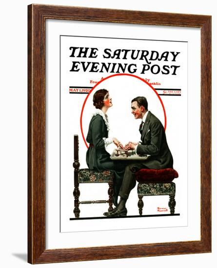 "Ouija Board" Saturday Evening Post Cover, May 1,1920-Norman Rockwell-Framed Giclee Print