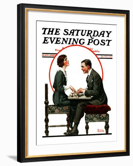 "Ouija Board" Saturday Evening Post Cover, May 1,1920-Norman Rockwell-Framed Giclee Print