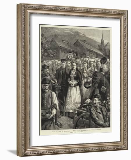 Our Artist in Norway, a Peasant's Wedding at Vossevangen-Sydney Prior Hall-Framed Giclee Print