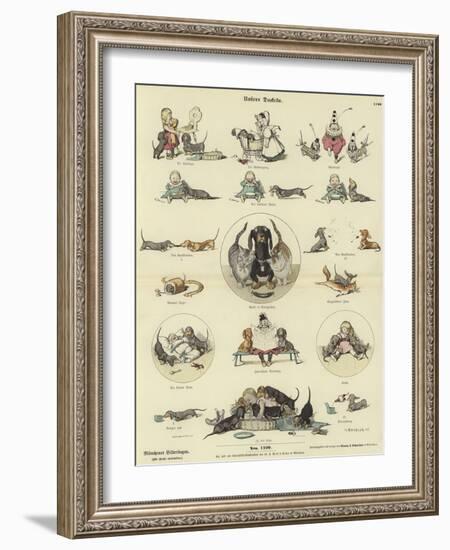 Our Dachshunds-null-Framed Giclee Print