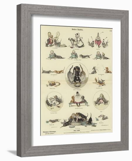 Our Dachshunds-null-Framed Giclee Print