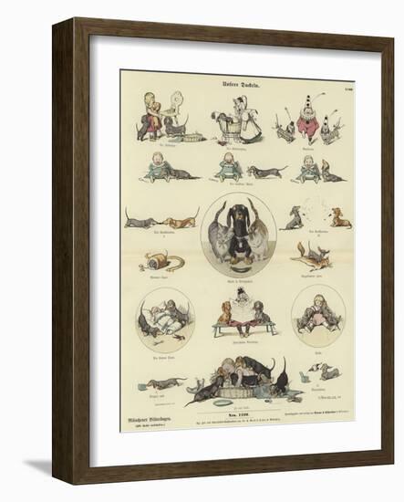 Our Dachshunds-null-Framed Giclee Print