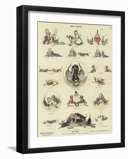 Our Dachshunds-null-Framed Giclee Print