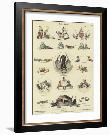 Our Dachshunds-null-Framed Giclee Print