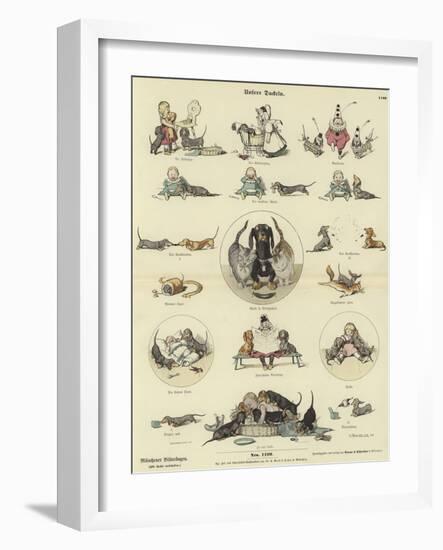 Our Dachshunds-null-Framed Giclee Print