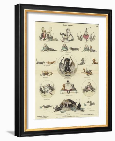 Our Dachshunds-null-Framed Giclee Print