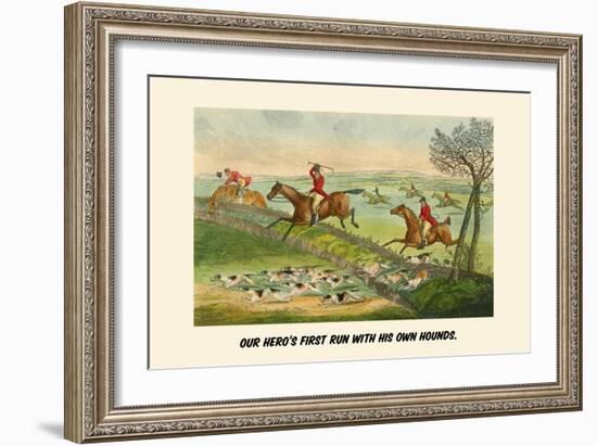 Our Heroes First Run with His Own Hounds-Henry Thomas Alken-Framed Art Print