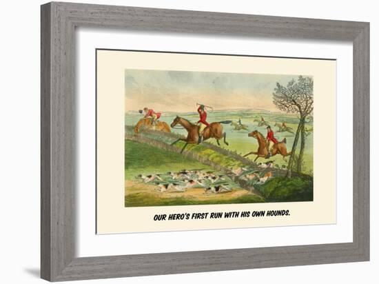 Our Heroes First Run with His Own Hounds-Henry Thomas Alken-Framed Art Print