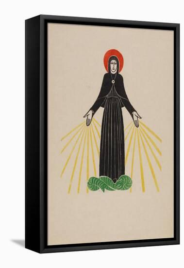 Our Lady of Lourdes-Eric Gill-Framed Stretched Canvas