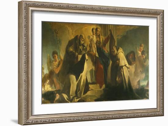 Our Lady of Mount Carmel and the Souls in Purgatory, 1721-1727-Giovanni Battista Tiepolo-Framed Giclee Print