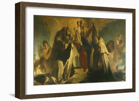 Our Lady of Mount Carmel and the Souls in Purgatory, 1721-1727-Giovanni Battista Tiepolo-Framed Giclee Print