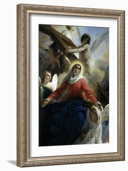 Our Lady of Sorrows 1842 Virgin Mary Mourning Death of Christ with Angels-Francesco Hayez-Framed Giclee Print