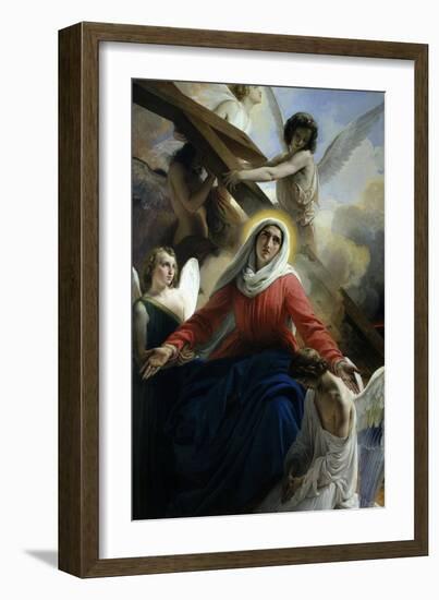 Our Lady of Sorrows 1842 Virgin Mary Mourning Death of Christ with Angels-Francesco Hayez-Framed Giclee Print