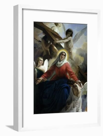 Our Lady of Sorrows 1842 Virgin Mary Mourning Death of Christ with Angels-Francesco Hayez-Framed Giclee Print