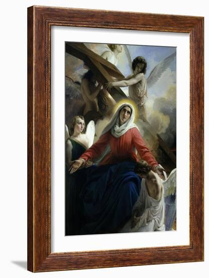 Our Lady of Sorrows 1842 Virgin Mary Mourning Death of Christ with Angels-Francesco Hayez-Framed Giclee Print