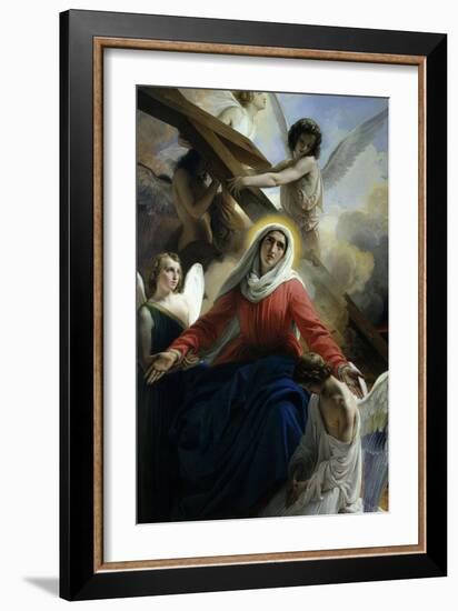 Our Lady of Sorrows 1842 Virgin Mary Mourning Death of Christ with Angels-Francesco Hayez-Framed Giclee Print