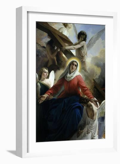 Our Lady of Sorrows 1842 Virgin Mary Mourning Death of Christ with Angels-Francesco Hayez-Framed Giclee Print