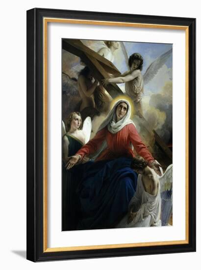 Our Lady of Sorrows 1842 Virgin Mary Mourning Death of Christ with Angels-Francesco Hayez-Framed Giclee Print