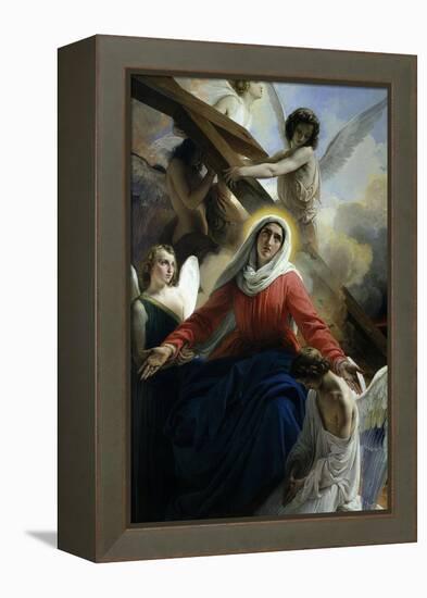 Our Lady of Sorrows 1842 Virgin Mary Mourning Death of Christ with Angels-Francesco Hayez-Framed Premier Image Canvas