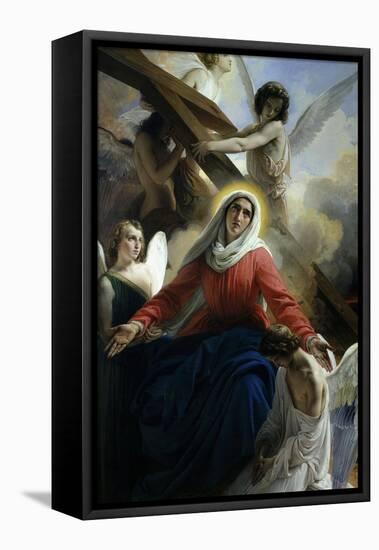 Our Lady of Sorrows 1842 Virgin Mary Mourning Death of Christ with Angels-Francesco Hayez-Framed Premier Image Canvas