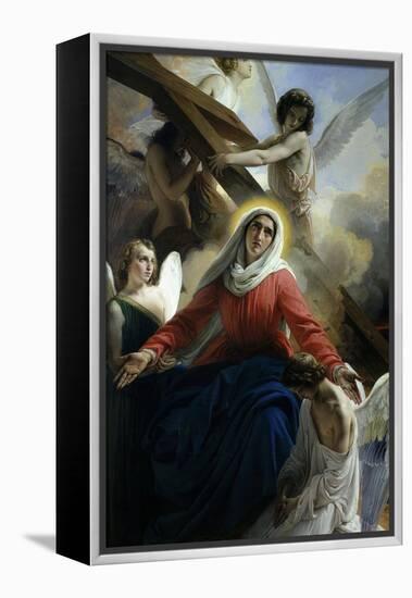 Our Lady of Sorrows 1842 Virgin Mary Mourning Death of Christ with Angels-Francesco Hayez-Framed Premier Image Canvas