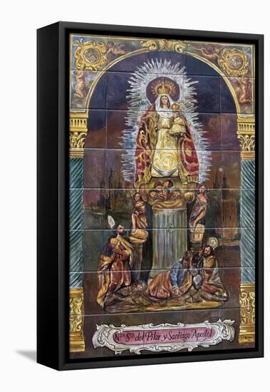 Our Lady of the Pillar, Decorative Tiles, Seville, Andalusia, Spain-null-Framed Premier Image Canvas