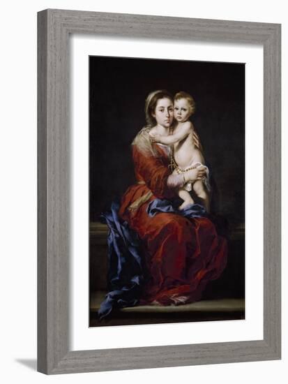Our Lady of the Rosary, 1650-1655-Bartolomé Esteban Murillo-Framed Giclee Print