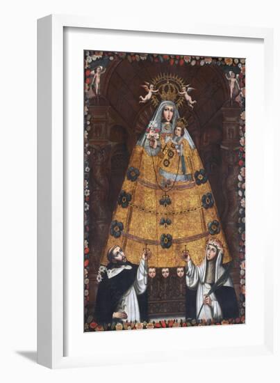 Our Lady of the Rosary with Saint Dominic and Saint Rose-null-Framed Giclee Print