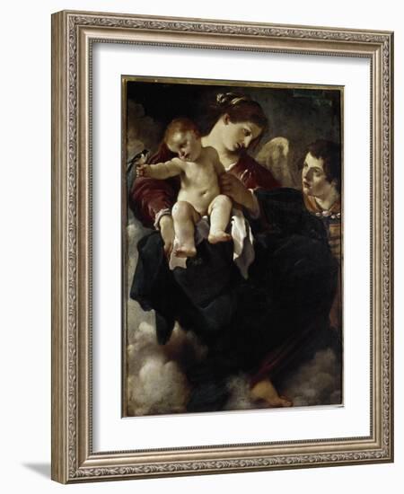 Our Lady of the Swallow - Oil on Canvas, 17Th Century-Guercino (1591-1666)-Framed Giclee Print