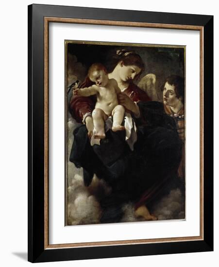 Our Lady of the Swallow - Oil on Canvas, 17Th Century-Guercino (1591-1666)-Framed Giclee Print