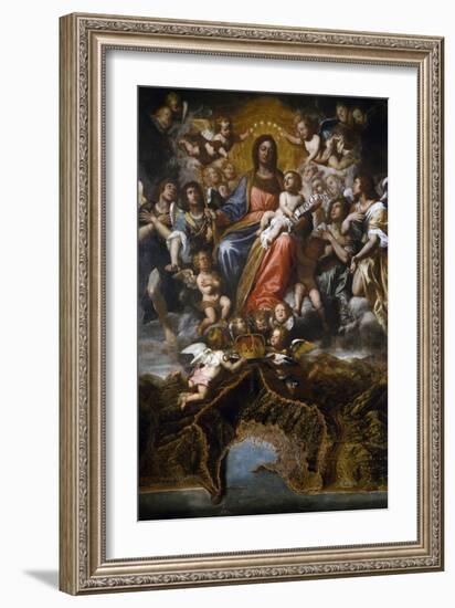 Our Lady Queen of Genoa with a View of the City-Domenico Fiasella-Framed Giclee Print