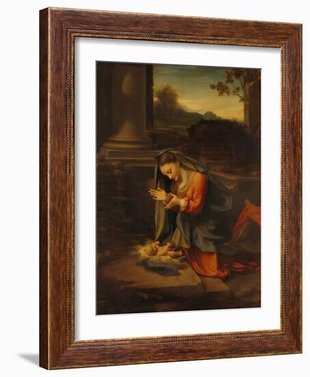 Our Lady Worshipping the Child-Antonio Allegri Da Correggio-Framed Giclee Print