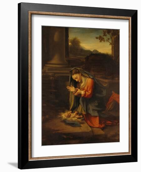 Our Lady Worshipping the Child-Antonio Allegri Da Correggio-Framed Giclee Print