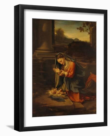 Our Lady Worshipping the Child-Antonio Allegri Da Correggio-Framed Giclee Print