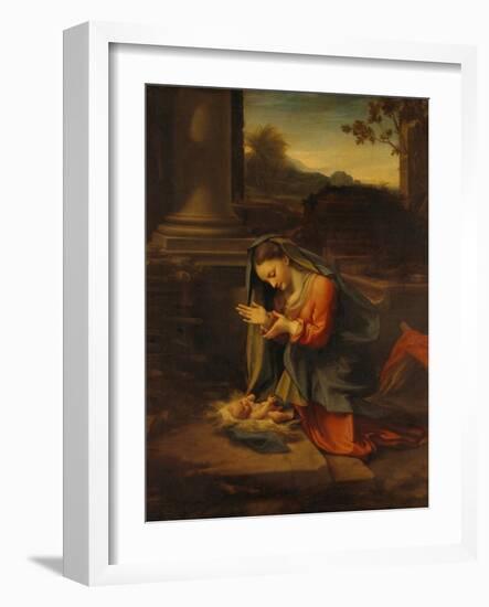 Our Lady Worshipping the Child-Antonio Allegri Da Correggio-Framed Giclee Print