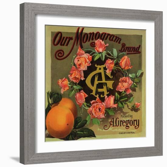 Our Monogram Brand - California - Citrus Crate Label-Lantern Press-Framed Art Print