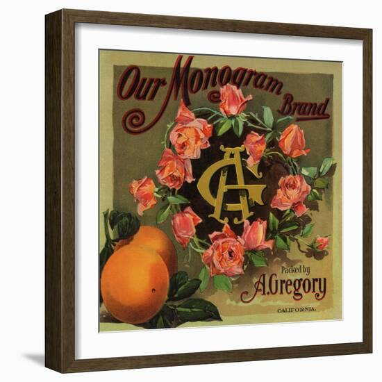 Our Monogram Brand - California - Citrus Crate Label-Lantern Press-Framed Art Print