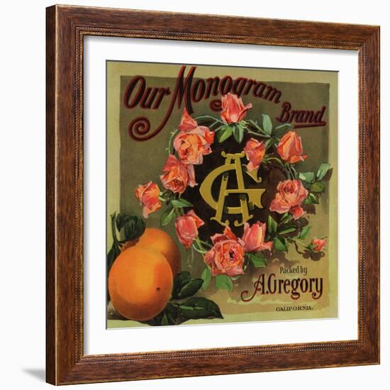 Our Monogram Brand - California - Citrus Crate Label-Lantern Press-Framed Art Print