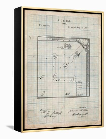 Our National Ball Game Patent-Cole Borders-Framed Stretched Canvas