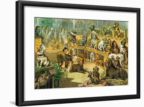 Our National Dog-Show, 1883-Bernard Gillam-Framed Giclee Print