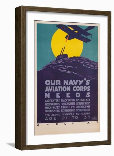 Our Navy's Aviation Corps Needs-Harold Von Schmidt-Framed Giclee Print
